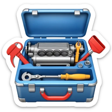 generate me a repair kit with a car engine sticker
