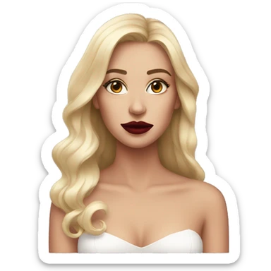 dark red lipstick sticker