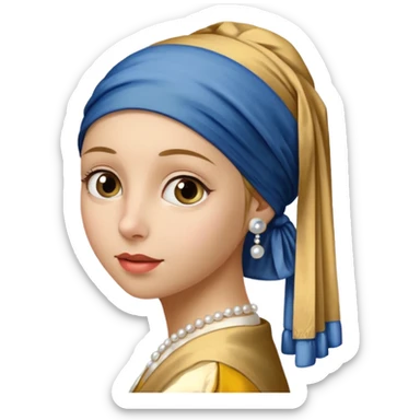 Girl with a Pearl Earring painting sticker