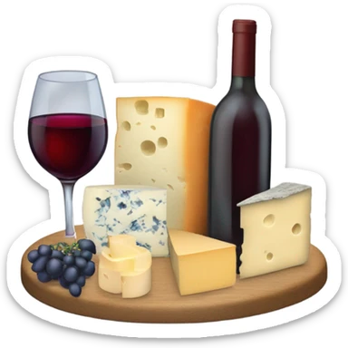 Cup of wine and cheese sticker