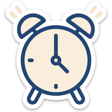 alarm icon in #edd6a0, modern, simple, flat, minimal, vector style sticker