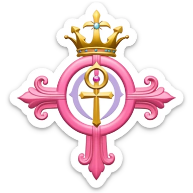 ave maria's emblem with a touch of pink sticker