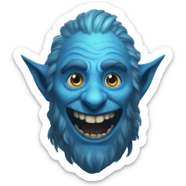 surprised stunned, firbolg spectral giant blue sticker
