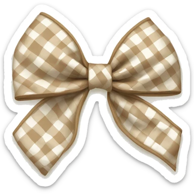 Beige gingham bow sticker