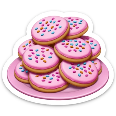 Natale rosa, biscotti estetico  sticker