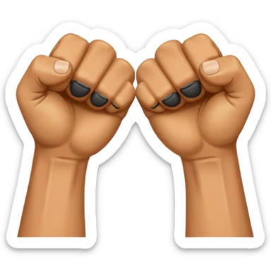 two clenched fists at close range sticker