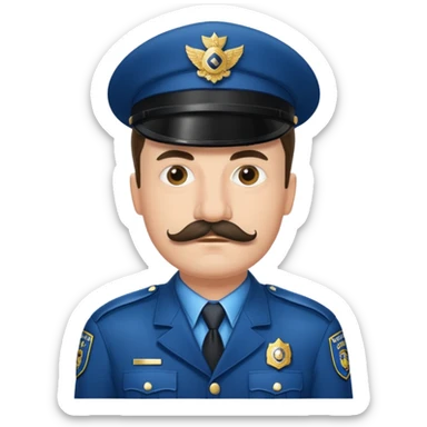 policeman with hitler moustache sticker