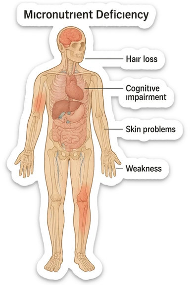 corpo umano in carenza di micronutrienti in italiano sticker
