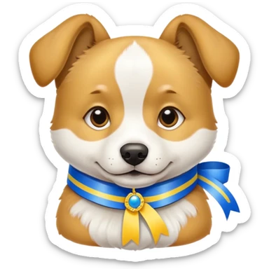 A dog wearing Ukrainian clothes sticker