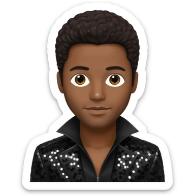 Eric Benét with dark brown hair, black sequin outfit sticker
