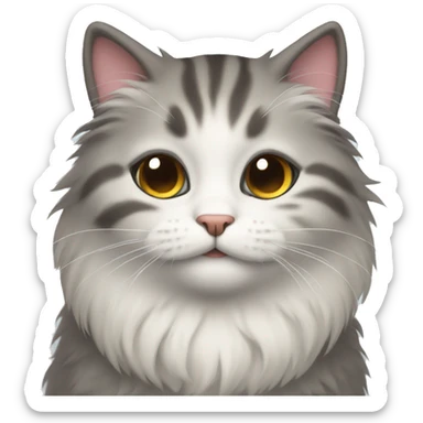 Fluffy cat sticker
