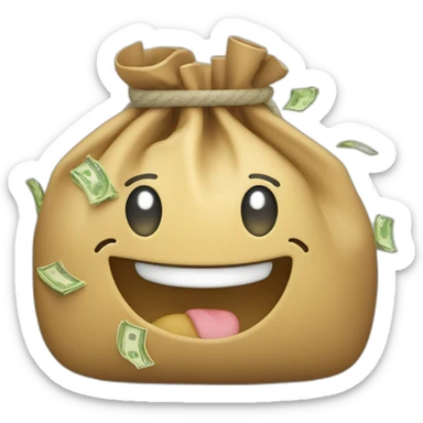 Bag of money thumbs up sticker
