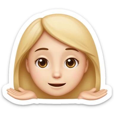 I want an emoji like of hapiness with love calm eyes and cute and with aaa i finally did it moment feeling sticker