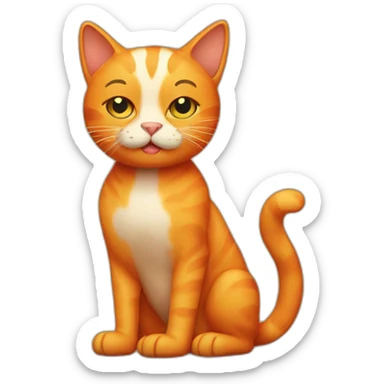 Sick orange cat  sticker