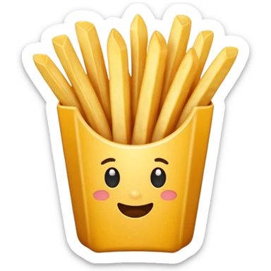 French fries without any smiley on it sticker