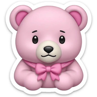 Oso de peluche blanco con lazo astethic sticker