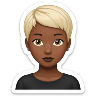 white girl pixie cut black  sticker