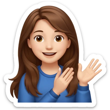 cheering girl whistling and clapping her hands sticker