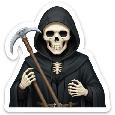 Grim reaper holding a sythe sticker