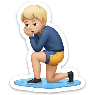 Person peeing on the floor  sticker