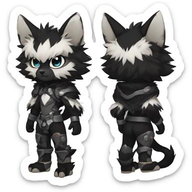 Anthro-Edgy-Cool-Black-Contrast-Colors-Fantasy-Fur-Sona-Chibi-Shiny-Fakémon-Hybrid full body sticker