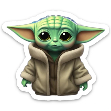 baby yoda at a rave sticker