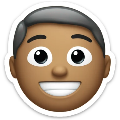 a happy face with a snow  sticker