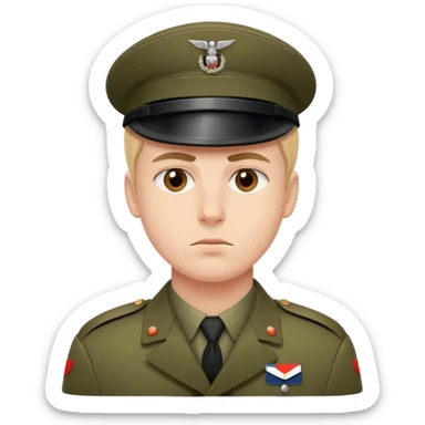 photorealistic serious french soldier sticker