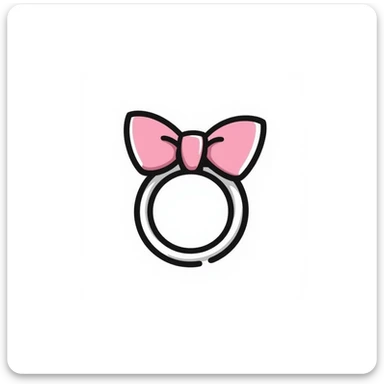 A pink diamond ring in a bow shape, similar to the reference image sticker