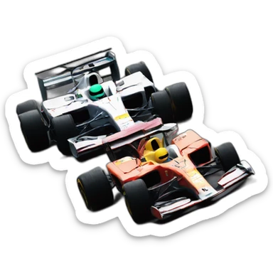 2 formula 1 cars crashing into each other sticker