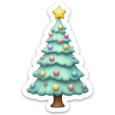 Pastel Christmas tree sticker