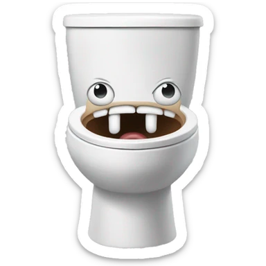 Toilet making a terrified face sticker