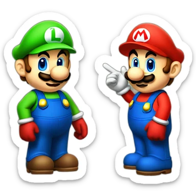 mario and luigi dating sticker