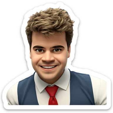 smiling boy in white shirt sticker