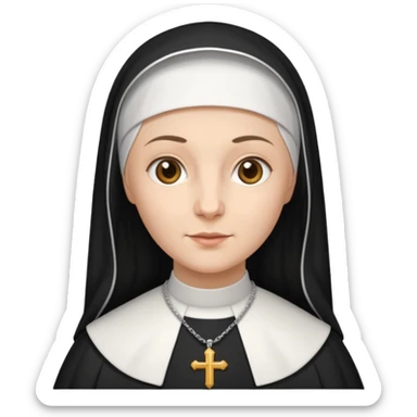 Catholic nun in traditional habit sticker