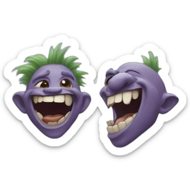 Two trolls laughing  sticker