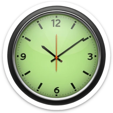 make Clock in minimalism in loght Green color without numbers  sticker