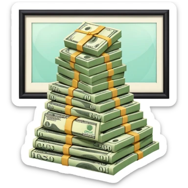 money and a billboard advertisement sticker