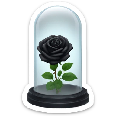 Black rose in a glass dome sticker