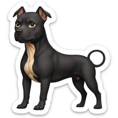 A black pitbull dog sticker