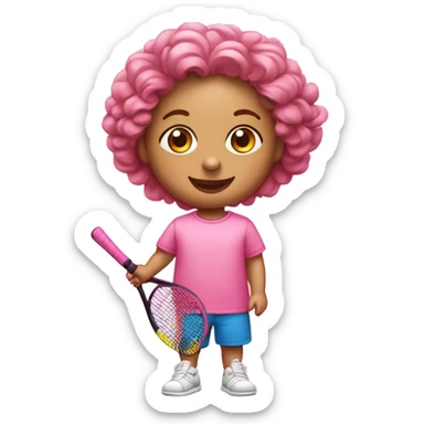 Projete um Emojis realista de  bebê com roupinha rosa e tenis de joelho  fazendo oraçao  sticker