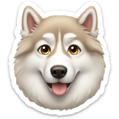 Light brown fluffy husky  sticker
