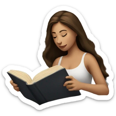 brunette white woman reading a bible in a bed with coffee sticker
