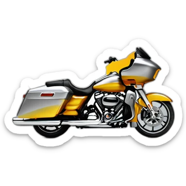 Silver road glide with the word Good Morning  sticker