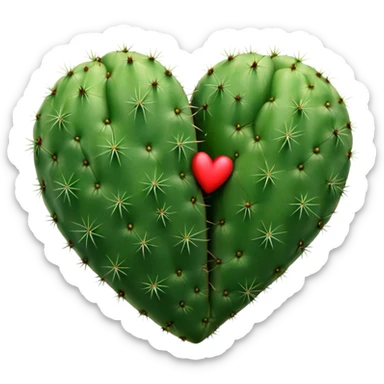 Cactus heart 1:1 sticker