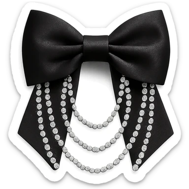 kpop idol bow tie with crystal chains, fashionable sticker