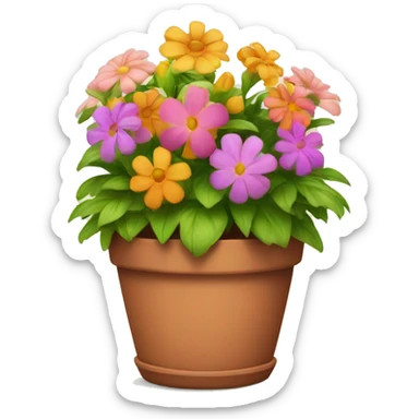 flower pot with beautiful flowers  sticker