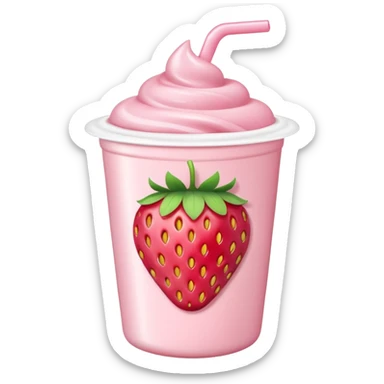  Strawberry Yogurt cup sticker
