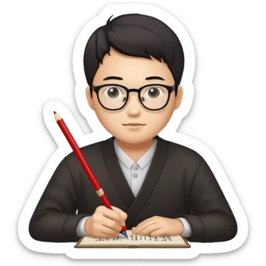 Ingeniero con letra china sticker