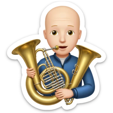 Tuba, von gltzköpfigen Mann gespielt sticker